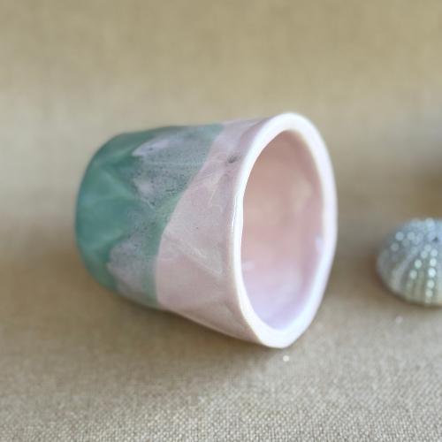 Diamond small tumbler_Petal Pink & Sage